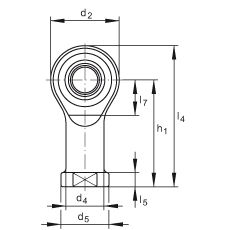 桿端軸承 GIKSL8-PS, 根據(jù) DIN ISO 12 240-4 標(biāo)準(zhǔn)，特種鋼材料，帶左旋內(nèi)螺紋，免維護(hù)
