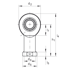桿端軸承 GIL17-DO, 根據(jù) DIN ISO 12 240-4 標(biāo)準(zhǔn)，帶左旋內(nèi)螺紋，需維護(hù)