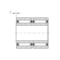 滾針軸承 NAO25X42X32-ZW-ASR1, 無擋邊，雙列