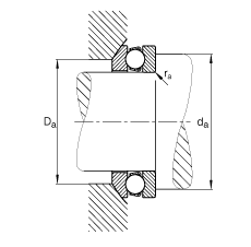 推力深溝球軸承 53216, 根據(jù) DIN 711/ISO 104 標(biāo)準(zhǔn)的主要尺寸，單向，帶球面軸承座圈，可分離