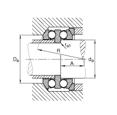 推力深溝球軸承 54211, 根據(jù) DIN 711/ISO 104 標(biāo)準(zhǔn)的主要尺寸，雙向，帶球面軸承座圈，可分離