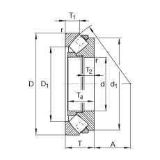 推力調(diào)心滾子軸承 29248-E1-MB, 根據(jù) DIN 728/ISO 104 標(biāo)準(zhǔn)的主要尺寸，單向，可分離