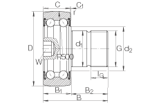 螺栓型滾輪 KR5207-2RS, 雙列，兩側(cè)唇密封