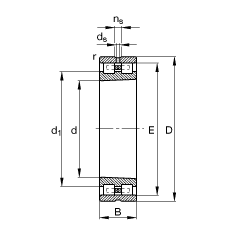 圓柱滾子軸承 NN3022-AS-K-M-SP, 根據(jù) DIN 5412-4 標(biāo)準(zhǔn)的主要尺寸, 非定位軸承, 雙列，帶錐孔，錐度 1:12 ，可分離, 帶保持架，減小的徑向內(nèi)部游隙，限制公差
