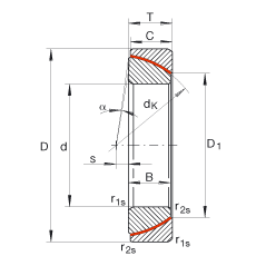 角接觸關(guān)節(jié)軸承 GE120-SW, 根據(jù) DIN ISO 12 240-2 標(biāo)準(zhǔn)，免維護(hù)