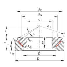 推力關(guān)節(jié)軸承 GE340-AW, 根據(jù) DIN ISO 12 240-3 標(biāo)準(zhǔn)，免維護(hù)