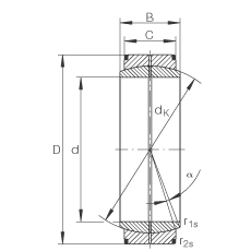 關(guān)節(jié)軸承 GE460-DO, 根據(jù) DIN ISO 12 240-1 標(biāo)準(zhǔn)，需維護(hù)