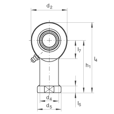 桿端軸承 GIR60-DO-2RS, 根據(jù) DIN ISO 12 240-4 標準，帶右旋內(nèi)螺紋，需維護，兩側(cè)唇密封