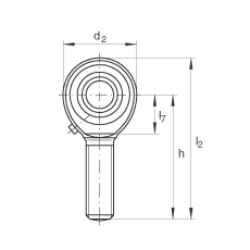 桿端軸承 GAKR10-PB, 根據(jù) DIN ISO 12 240-4 標準，帶右旋外螺紋，需維護