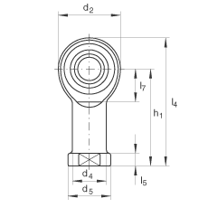 桿端軸承 GIKPR5-PW, 根據(jù) DIN ISO 12 240-4 標準，帶右旋小螺距內(nèi)螺紋，需維護