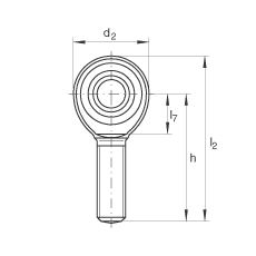 桿端軸承 GAKL5-PW, 根據(jù) DIN ISO 12 240-4 標準，帶左旋外螺紋，需維護