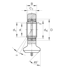 液壓桿端軸承 GK15-DO, 根據(jù) DIN ISO 12 240 標準，帶焊接面，需維護