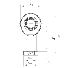 桿端軸承 GIL20-UK, 根據(jù) DIN ISO 12 240-4 標(biāo)準(zhǔn)，帶左旋內(nèi)螺紋，需維護(hù)
