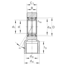 液壓桿端軸承 GIHRK100-DO, 根據(jù) DIN ISO 12 240-4 標(biāo)準(zhǔn)，帶右旋螺紋夾緊裝置，需維護(hù)