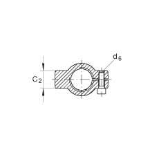 液壓桿端軸承 GIHNRK110-LO, 根據(jù) DIN ISO 12 240-4 標準，帶右旋螺紋夾緊裝置，需維護