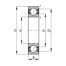 深溝球軸承 S6209-2RSR, 根據(jù) DIN 625-1 標(biāo)準(zhǔn)的主要尺寸, 耐腐蝕保護(hù)，兩側(cè)唇密封