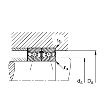主軸軸承 HSS71905-C-T-P4S, 調(diào)節(jié)，成對安裝，接觸角 α = 15°，兩側(cè)唇密封，非接觸，加嚴公差