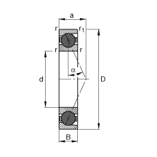 主軸軸承 HCB7215-E-T-P4S, 調(diào)節(jié)，成對(duì)或單元安裝，接觸角 α = 25°，陶瓷球，限制公差