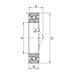 主軸軸承 HS71902-E-T-P4S, 調(diào)節(jié)，成對或單元安裝，接觸角 α = 25°，限制公差