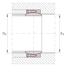 大的關(guān)節(jié)軸承 GE710-DW-2RS2, 根據(jù) DIN ISO 12 240-1 標(biāo)準(zhǔn), 免維護(hù)，兩側(cè)密封