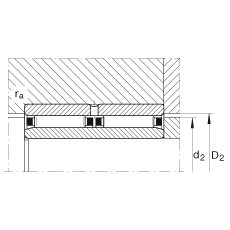 滾針軸承 NAO25X42X32-ZW-ASR1, 無擋邊，雙列